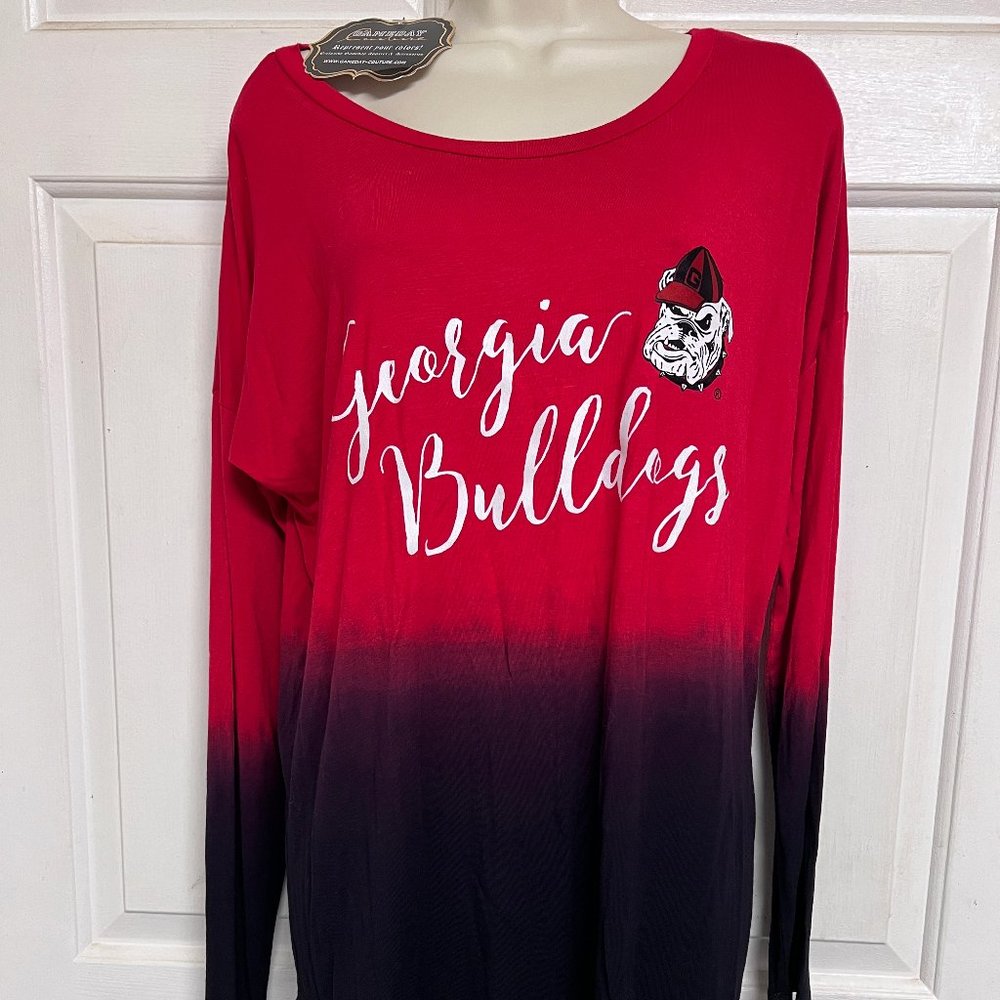 Georgia Bulldogs 🐶 Gameday Couture - Ombré Gradient Party🎈-NightShirt size S
